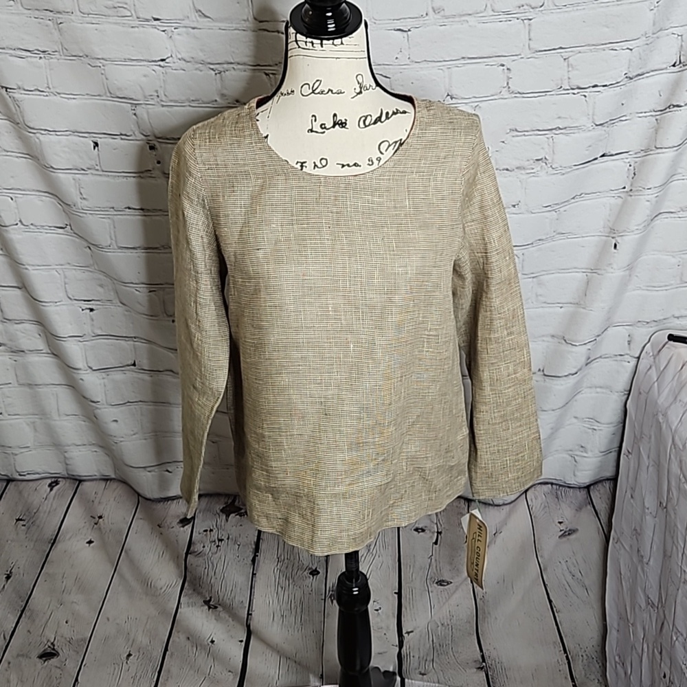 NWT Hill Country Clothier Vintage 100% Linen Top Size Small